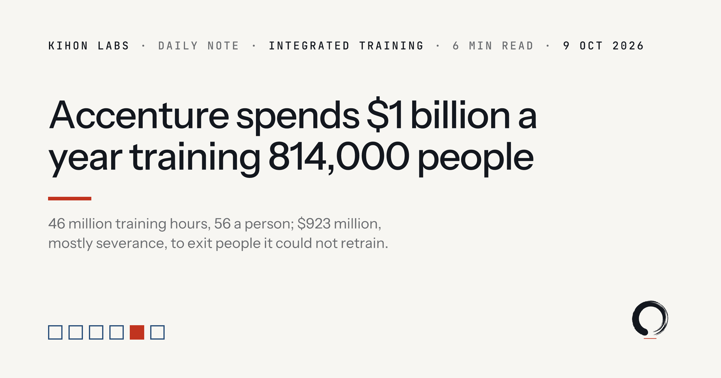 Kihon Labs daily note: integrated training
